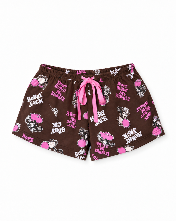 Don't Burst - Bobby Jack Pajama Shorts - Brown