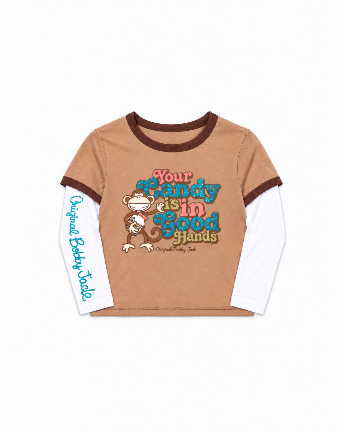 Your Candy- Bobby Jack Crop Glitter Twofer - Khaki — image 1