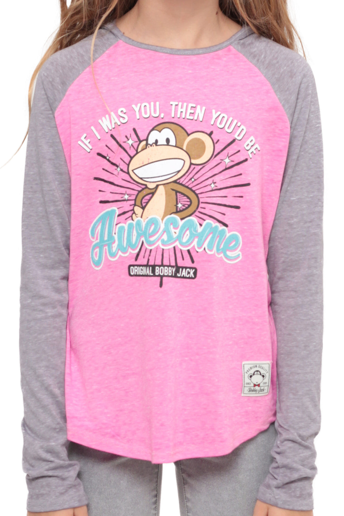 If I Was You | Hooded Baseball Top - Pink — image 3