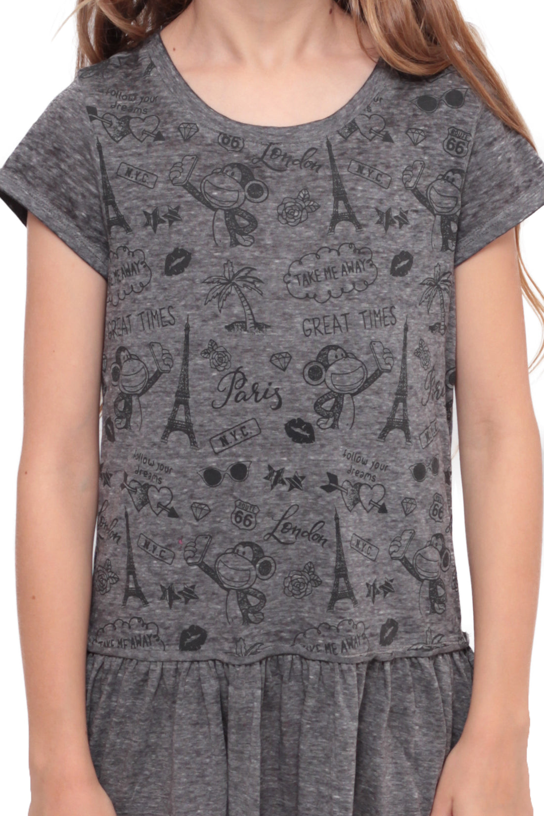 Been Around The World | Ruffle Bottom Top - Charcoal — image 3