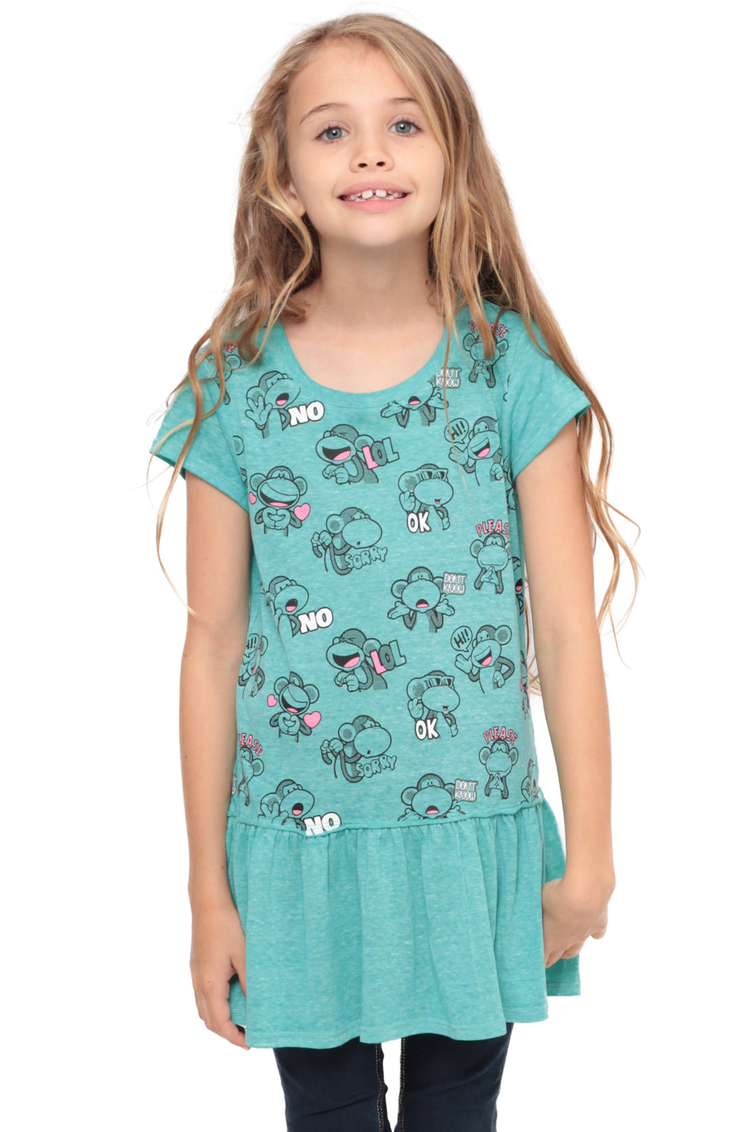 Total Attitude | Ruffle Bottom Top - Aqua — image 2
