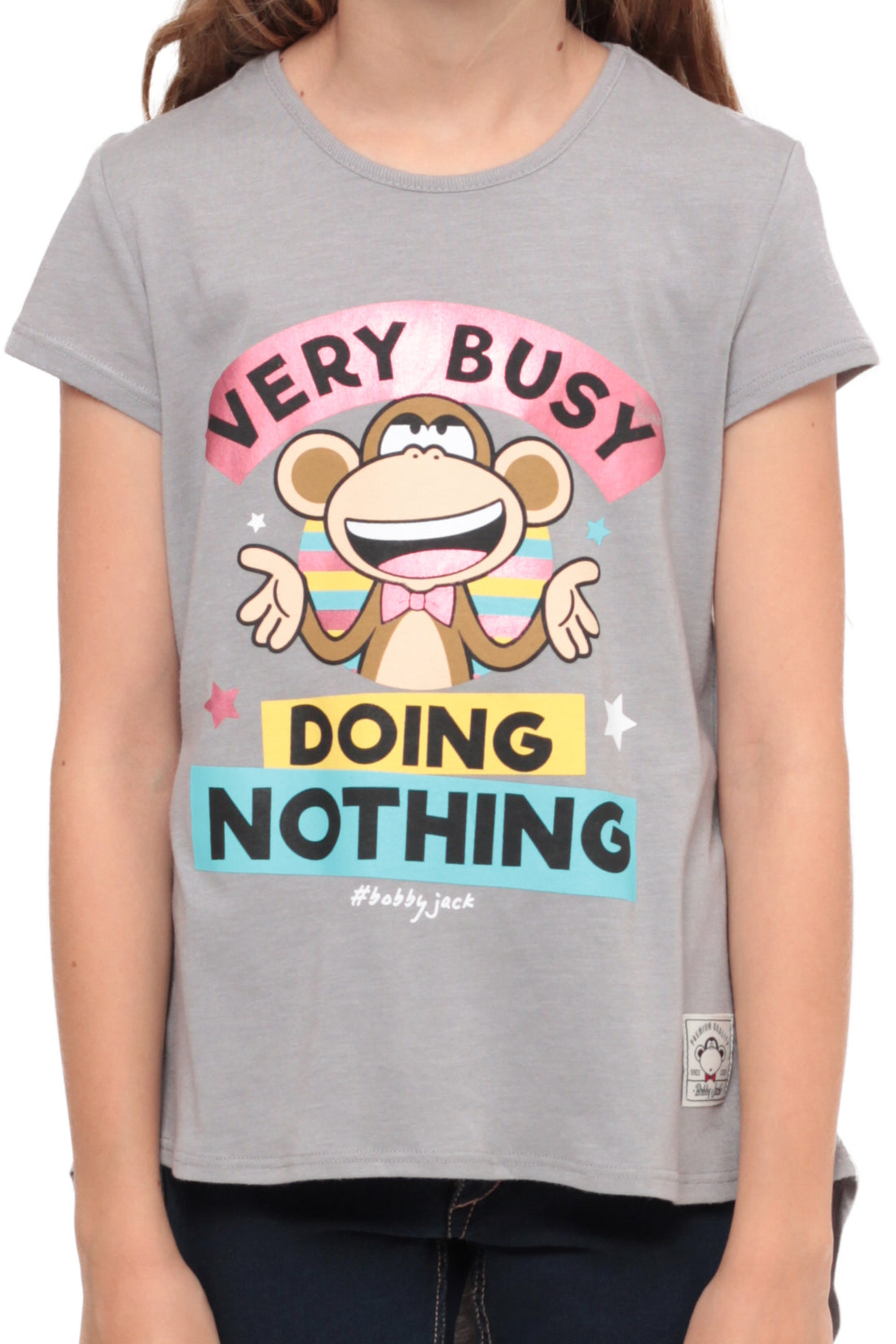 Very Busy Doing Nothing | Hi-Low Ruffle Back Top - Gray — image 3