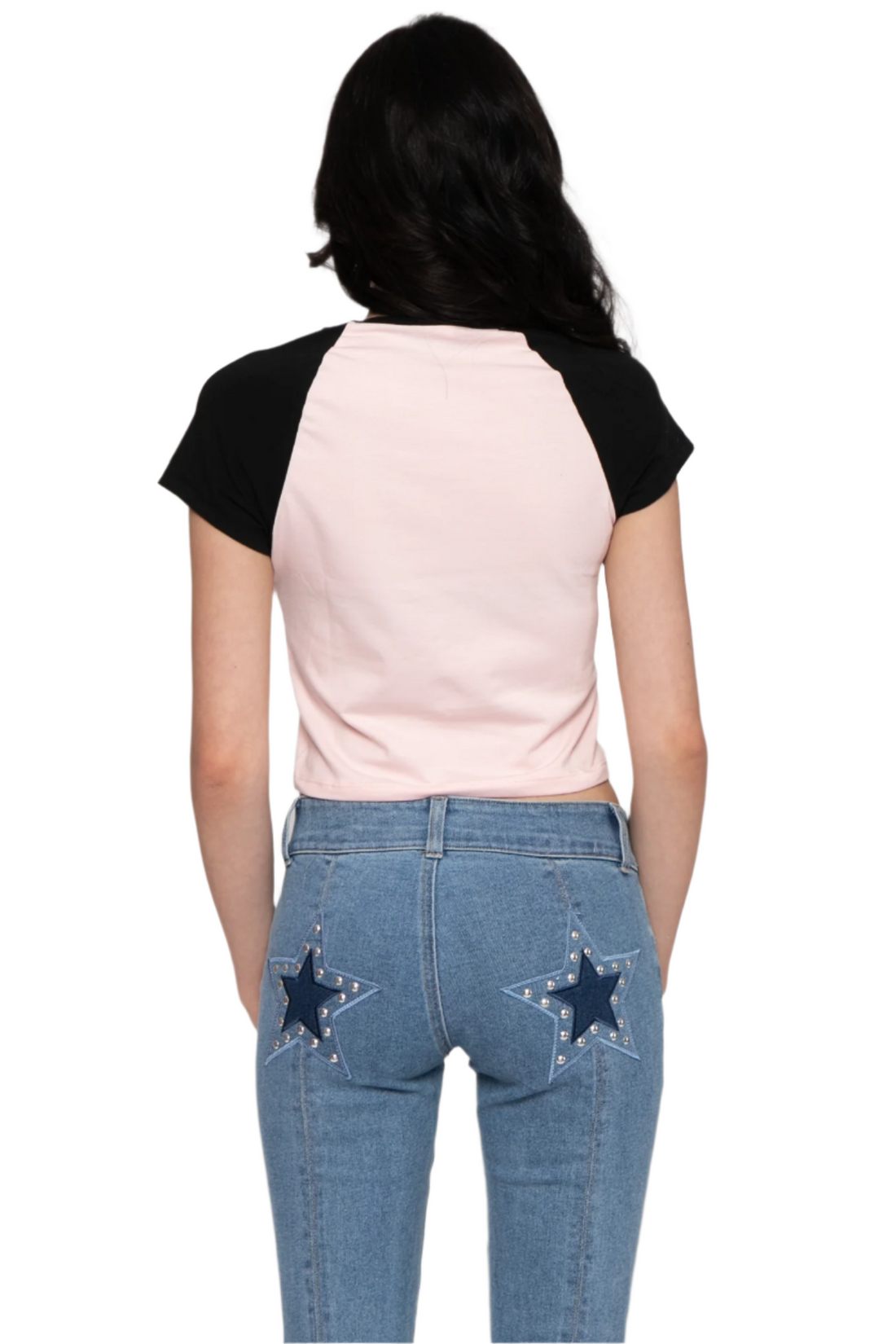 Angel Devil - Bobby Jack Crop Raglan Top - Pink — image 5