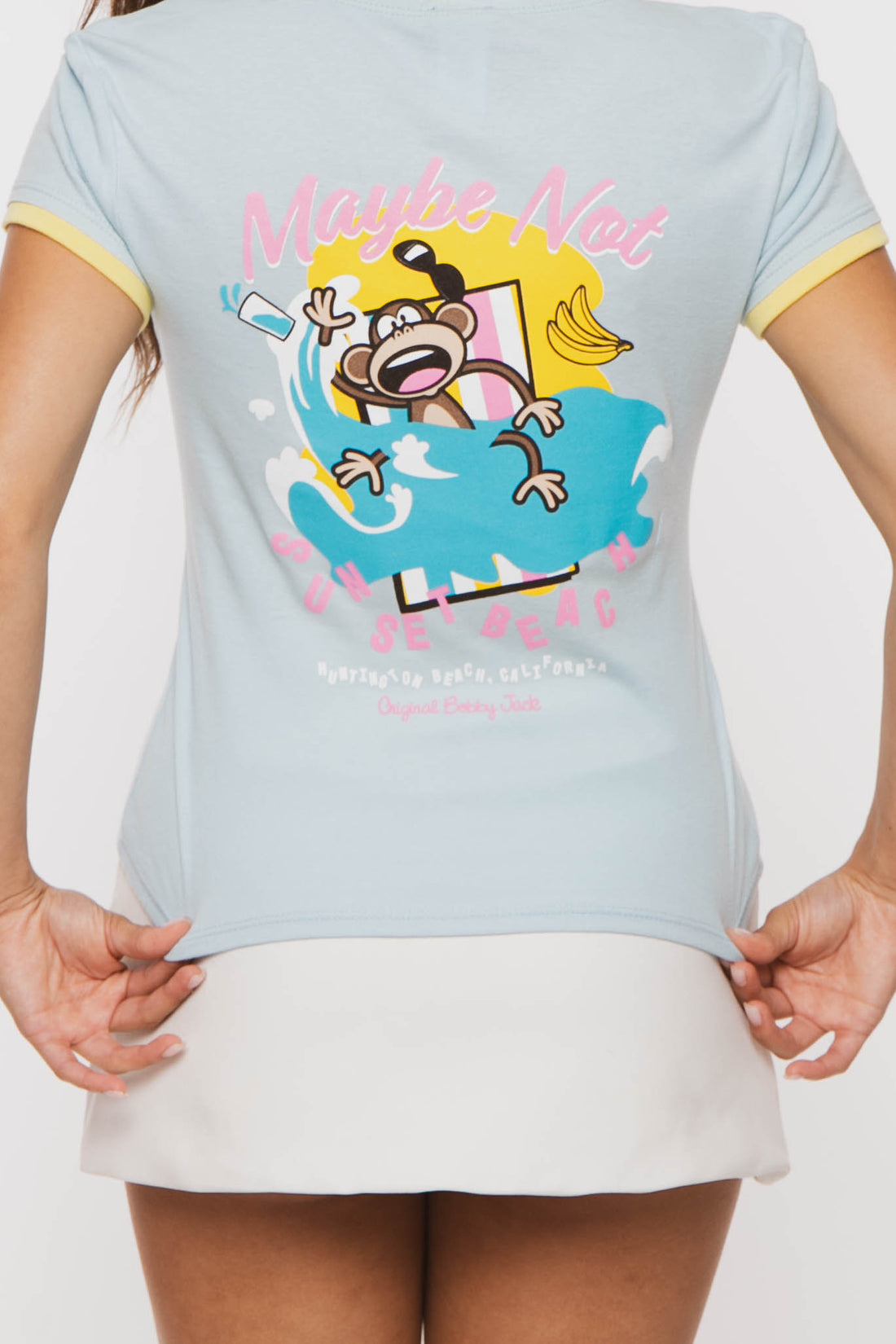 Just Vibin - Bobby Jack Rhinestone Ringer Top - Blue — image 6