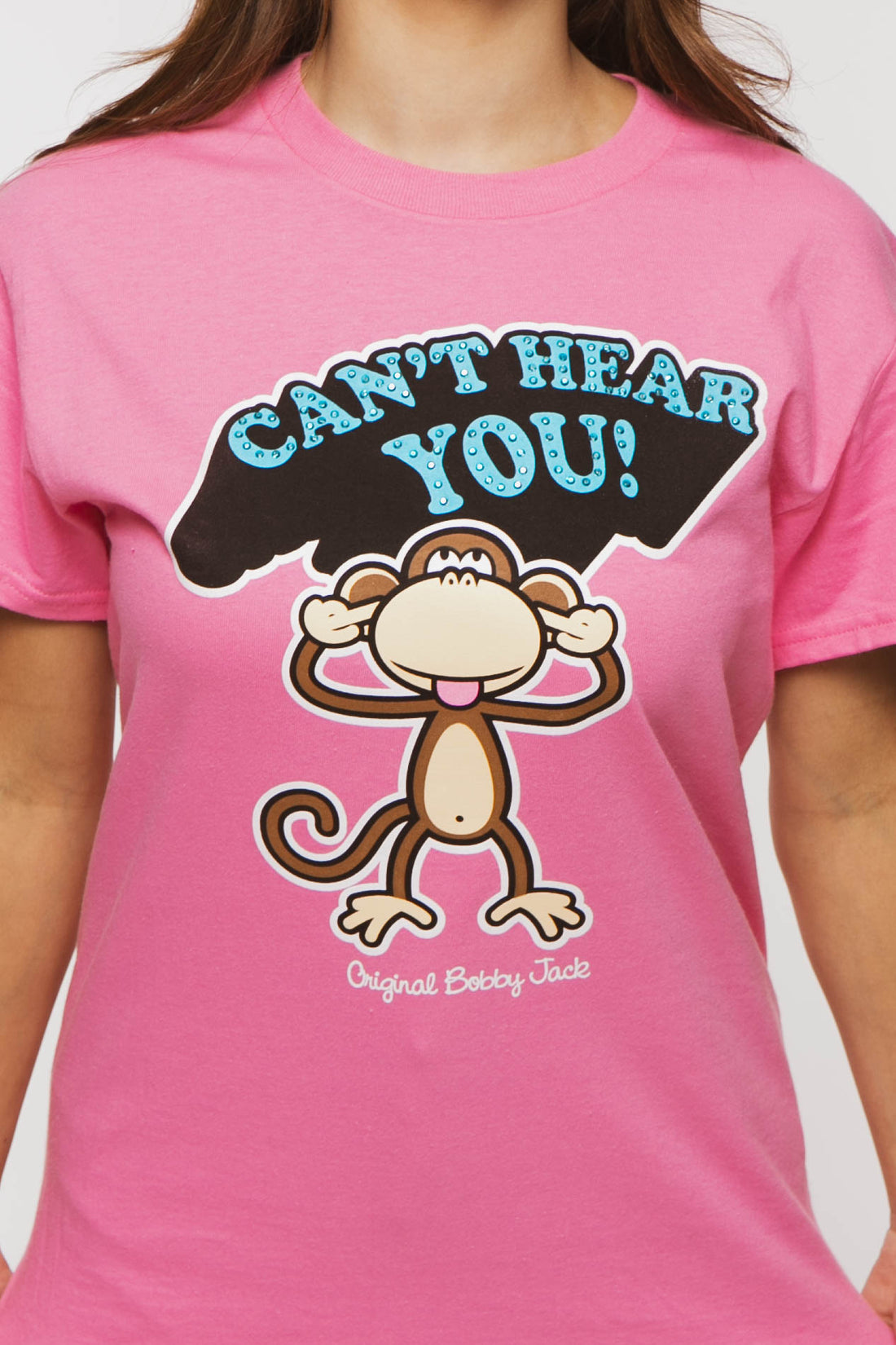 Can't Hear You  - Bobby Jack Boyfriend Rhinestone T-Shirt -Pink — image 10