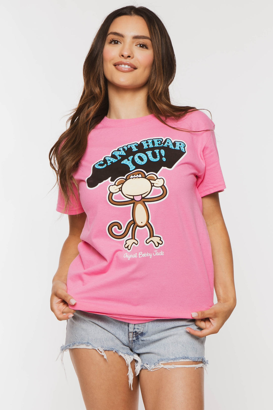 Can't Hear You  - Bobby Jack Boyfriend Rhinestone T-Shirt -Pink — image 7