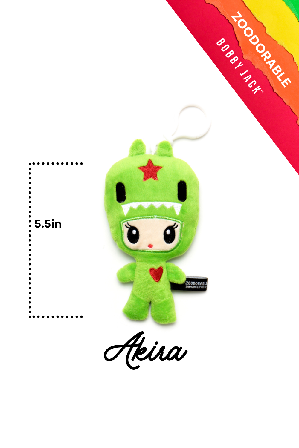 Zoodorable Akira Back Pack Clip Plush Doll - 5in