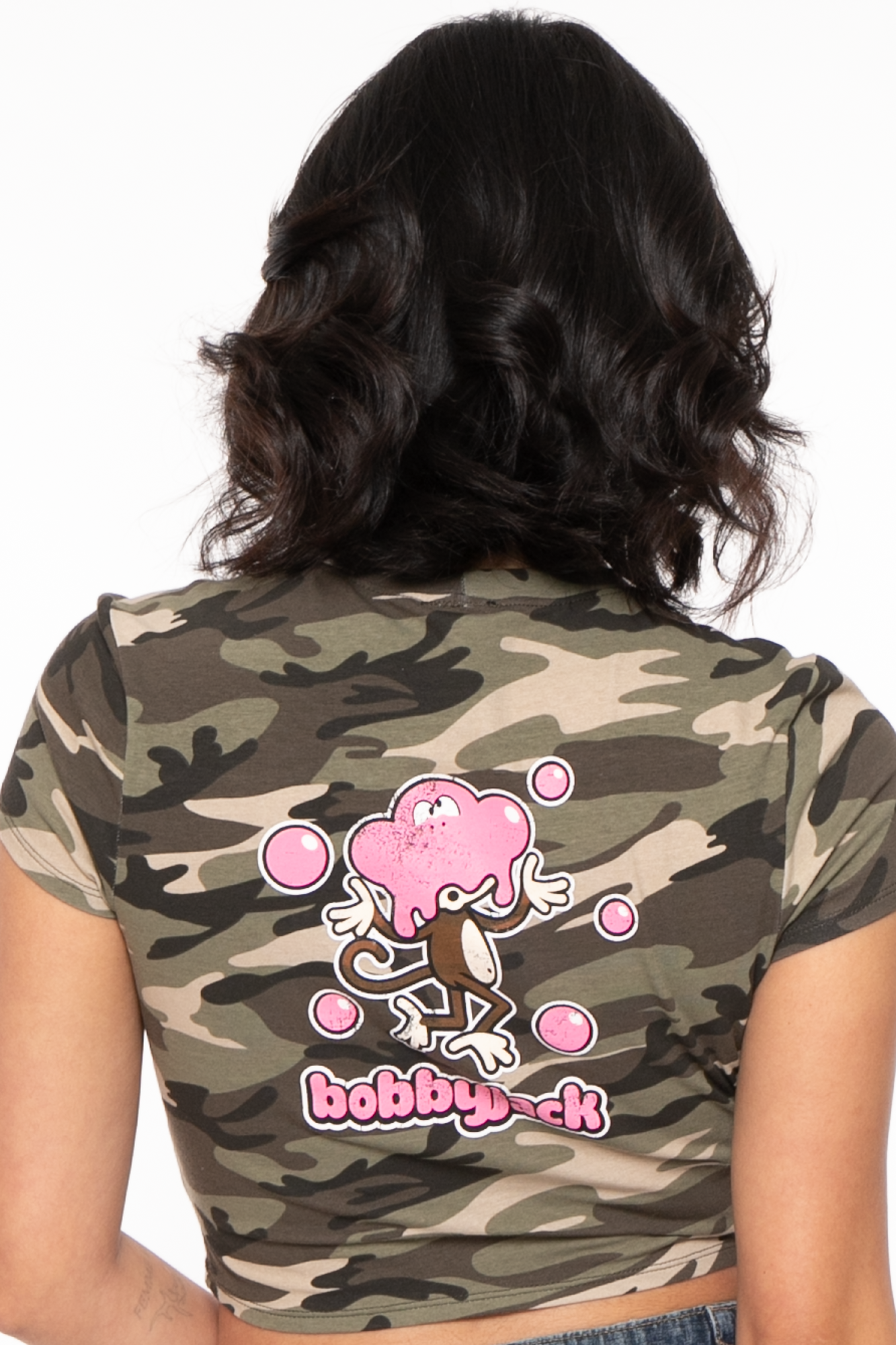 Vintage Camo My Bubble - Bobby Jack Ringer Top (Front + Back Vintage Camo My Bubble - Bobby Jack Ringer Top (Front + Back