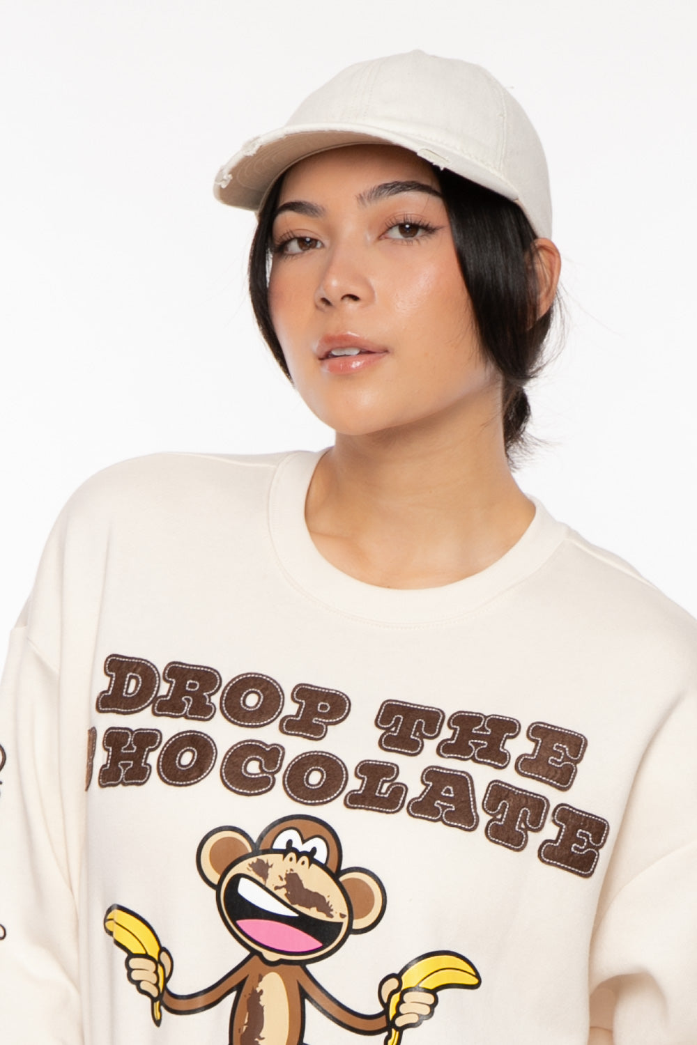 Chocolate - Bobby Jack Oversized Premium Sweatshirt - Ivory — image 15
