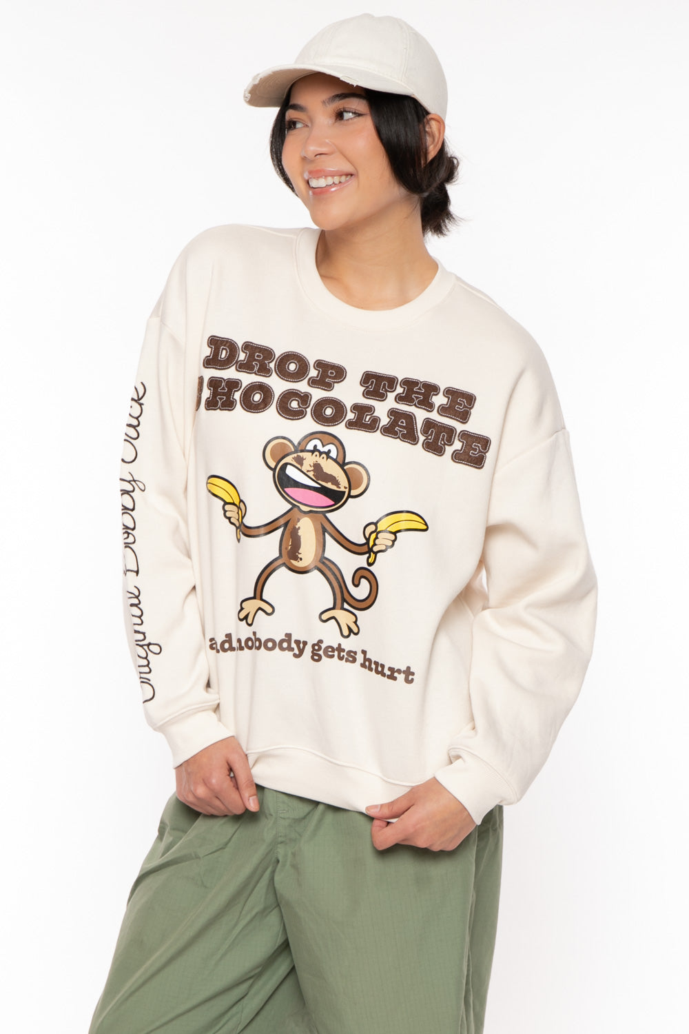 Chocolate - Bobby Jack Oversized Premium Sweatshirt - Ivory — image 16