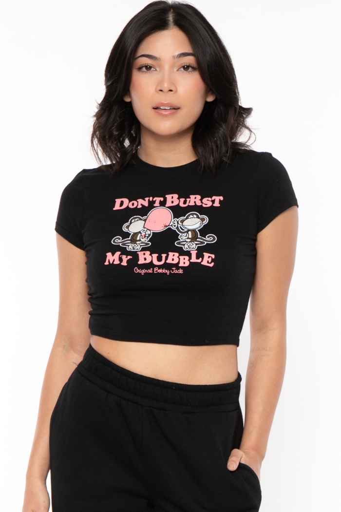 Don't Burst My Bubble - Bobby Jack Crop Top - Black