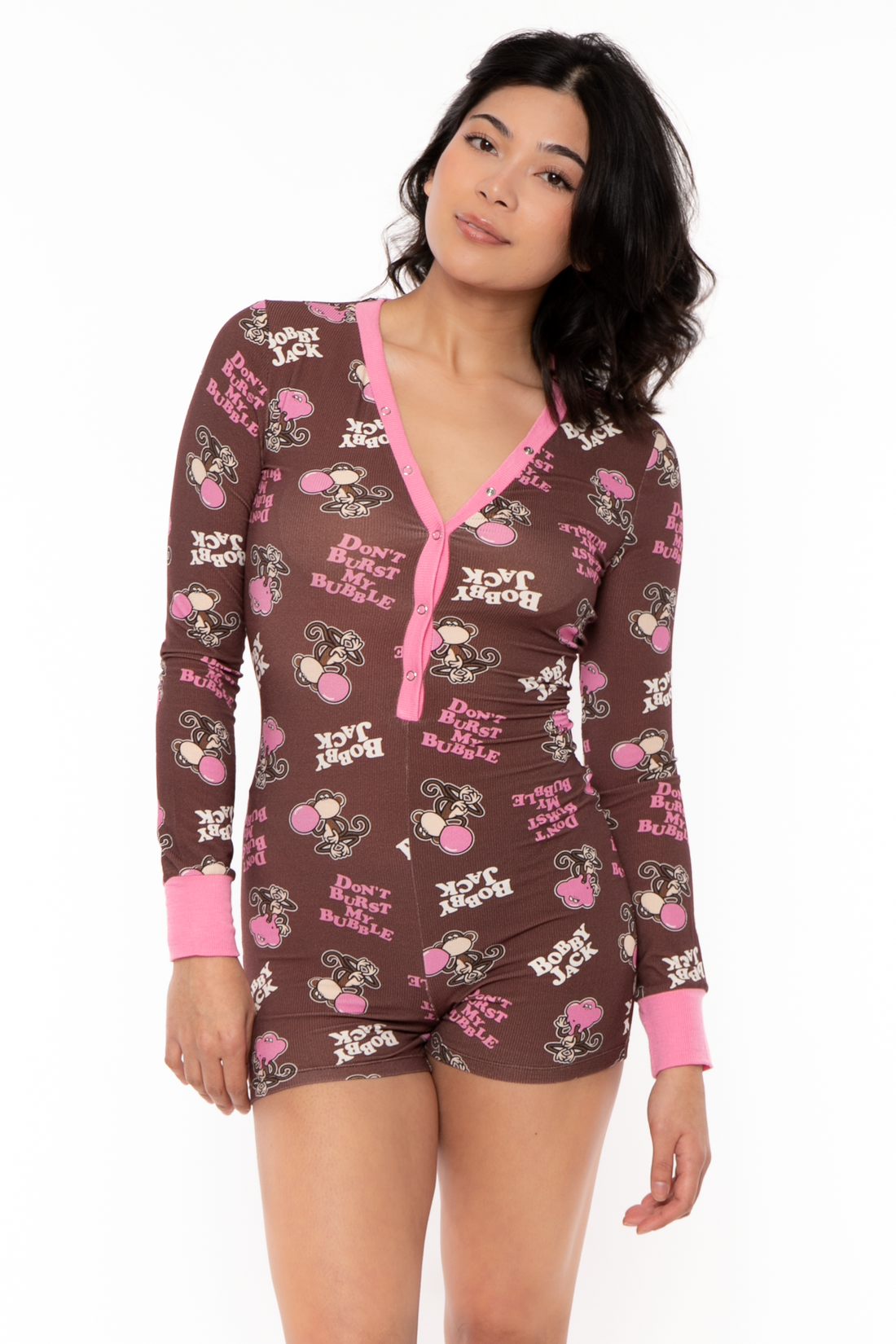 Don't Burst My Bubble - Bobby Jack Pajama Onesie - Brown — image 4
