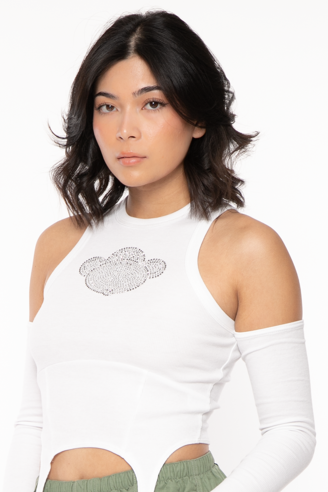 Bobby Rhinestone Head - Bobby Jack Alicia Top - White — image 4