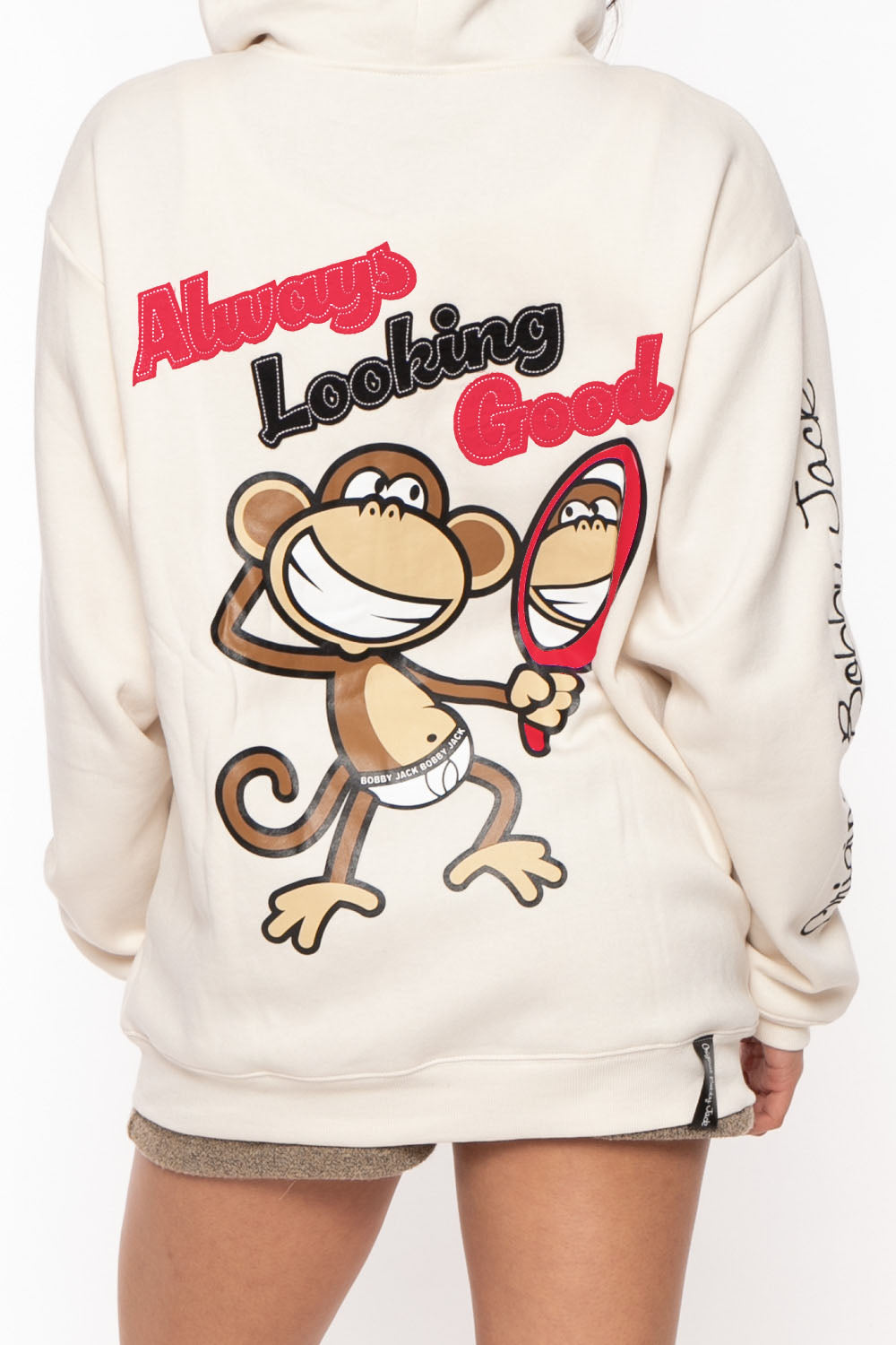 Looking Good - Bobby Jack Oversized Premium Zip Hoodie - Ivory — image 4