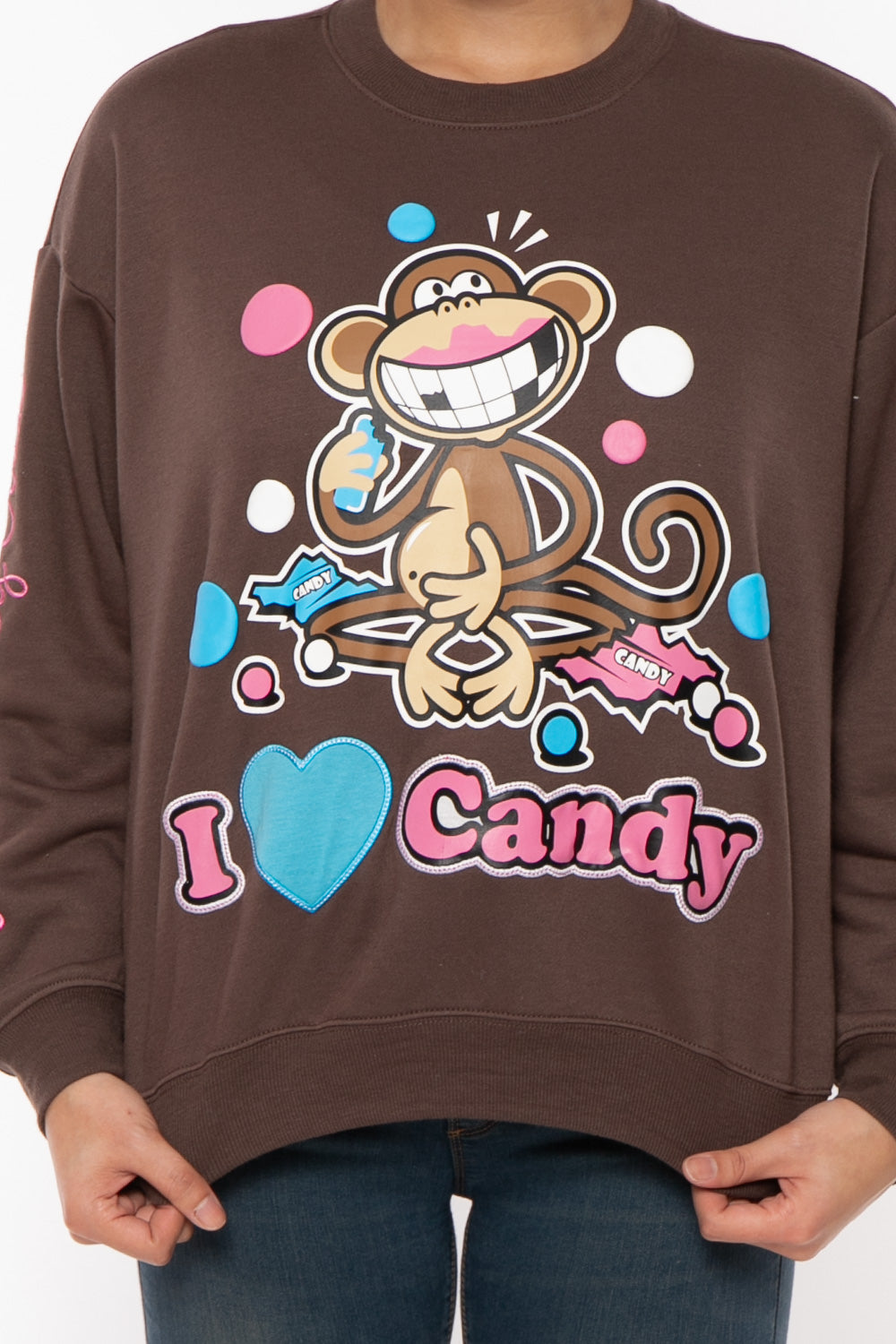 I Love Candy - Bobby Jack Oversized Premium Sweatshirt - Brown — image 8