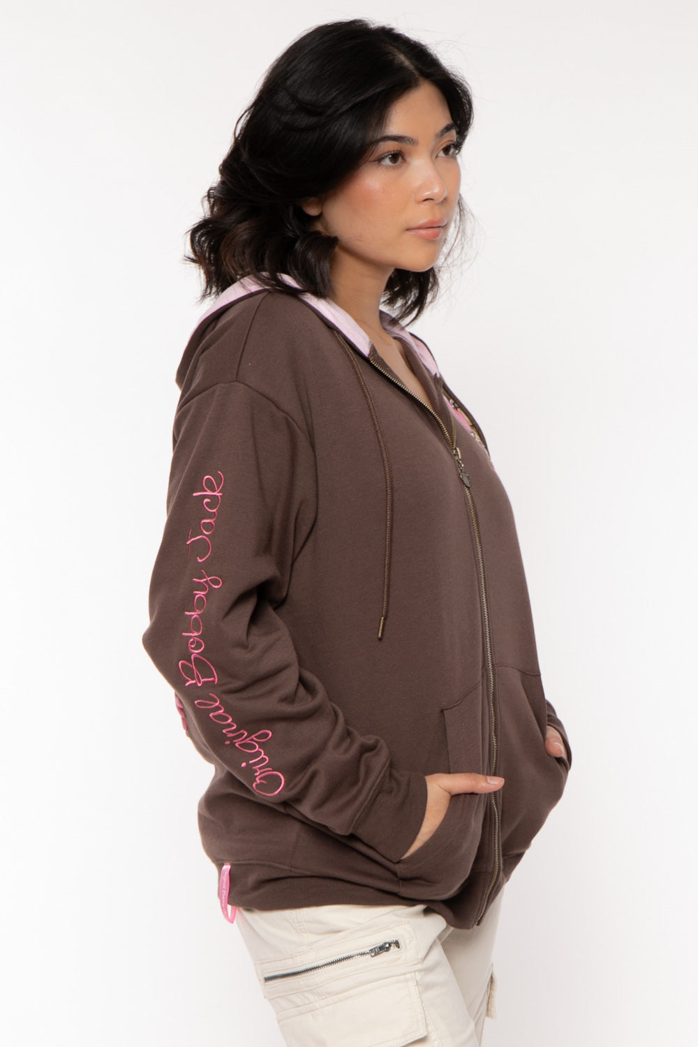Don't Burst - Bobby Jack Oversized Premium Zip Hoodie - Brown — image 14