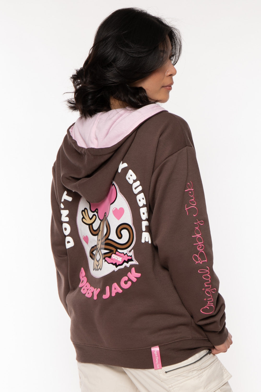Don't Burst - Bobby Jack Oversized Premium Zip Hoodie - Brown — image 13
