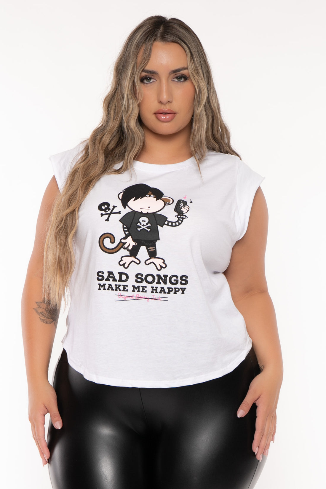 Sad Songs - Bobby Jack Muscle Tee - White — image 5