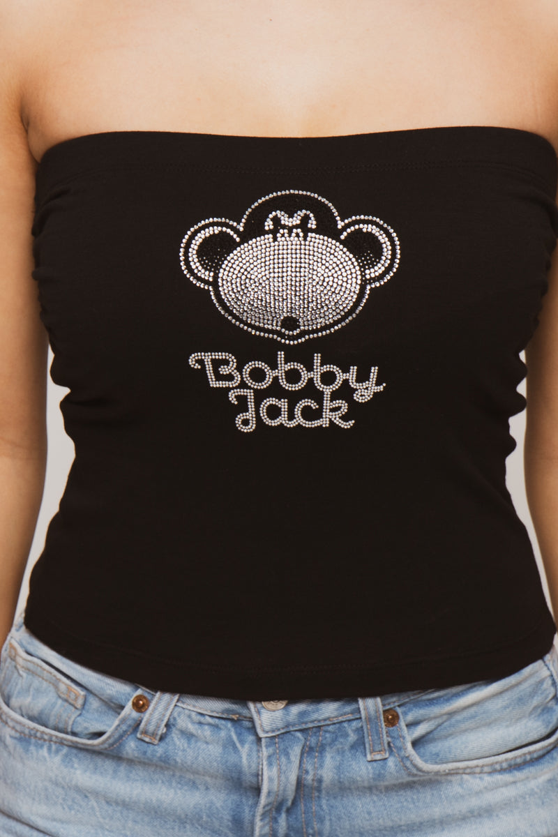 BJ Logo - Bobby Jack Rhinestone Tube Top - Black – Bobby