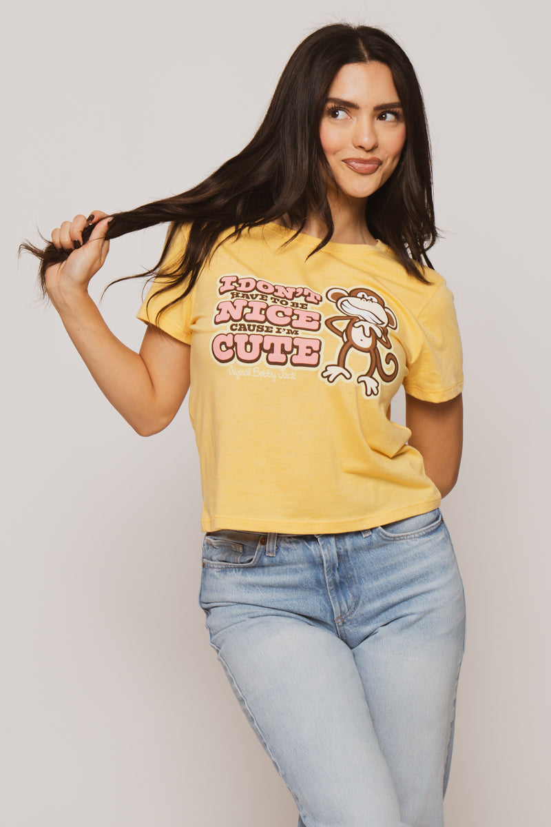 I'm Cute- Bobby Jack Girlfriend Shirt - Yellow — image 6