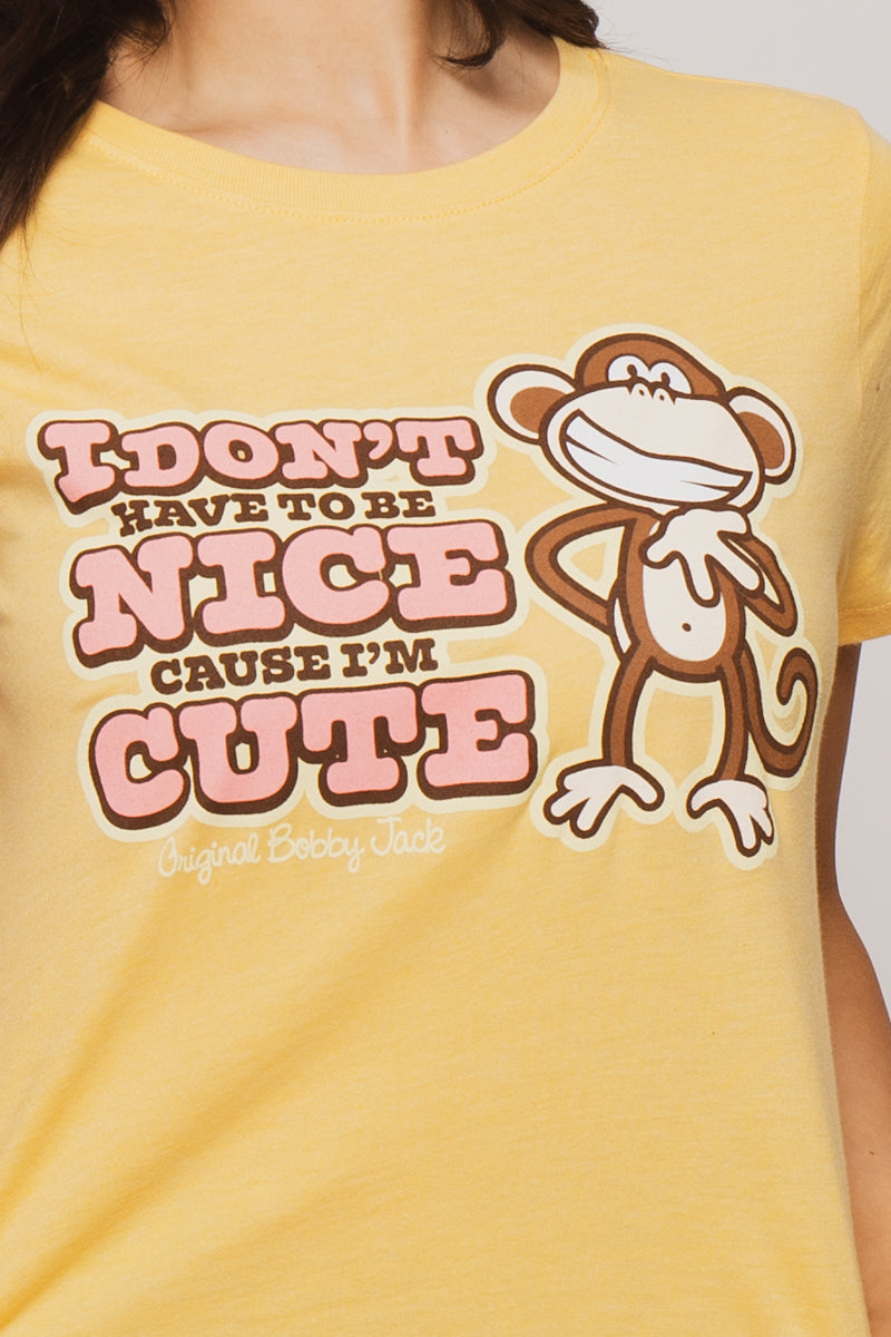 I'm Cute- Bobby Jack Girlfriend Shirt - Yellow — image 3