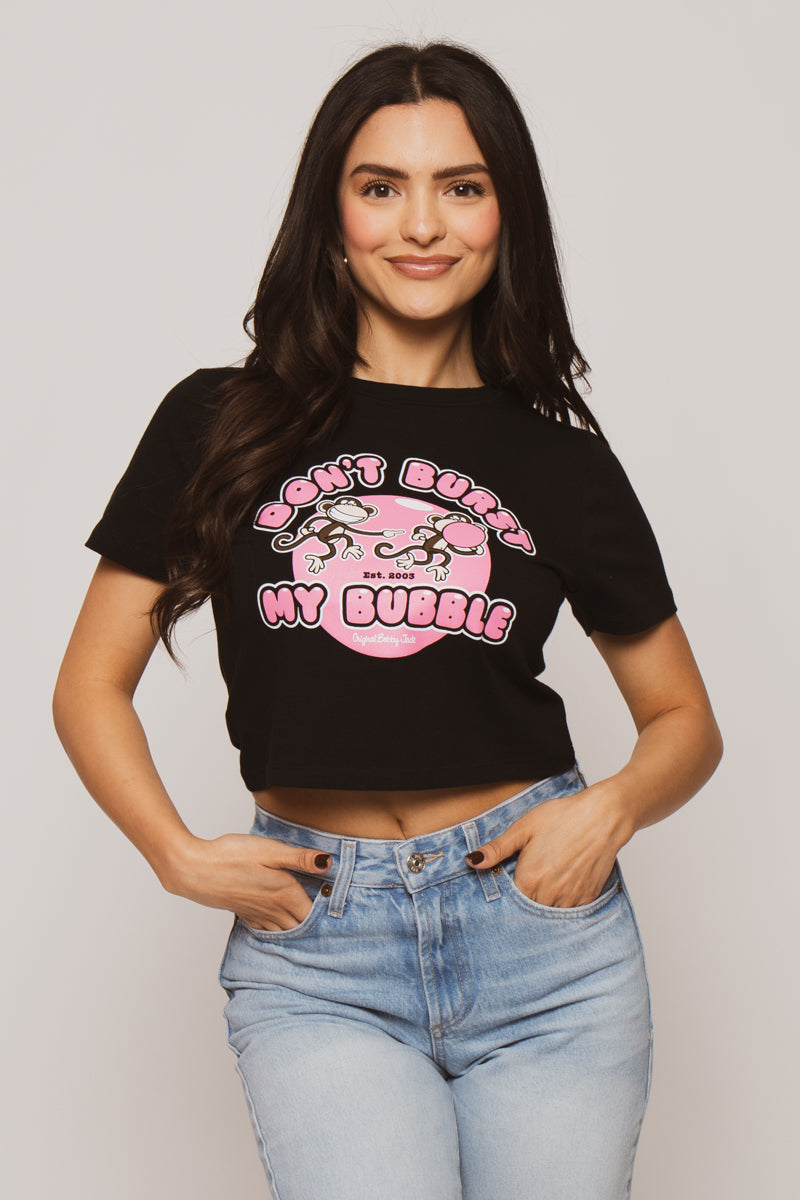 Don't Burst- Bobby Jack Baby Tee - Black — image 2