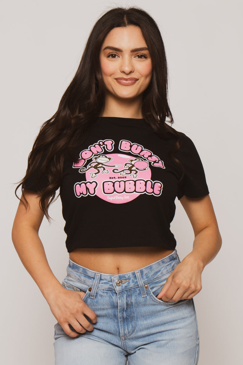 Don't Burst- Bobby Jack Baby Tee - Black – Bobby Jack Brand