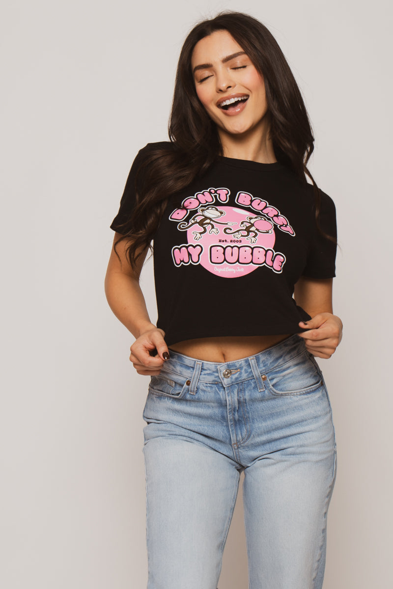 Don't Burst- Bobby Jack Baby Tee - Black – Bobby Jack Brand