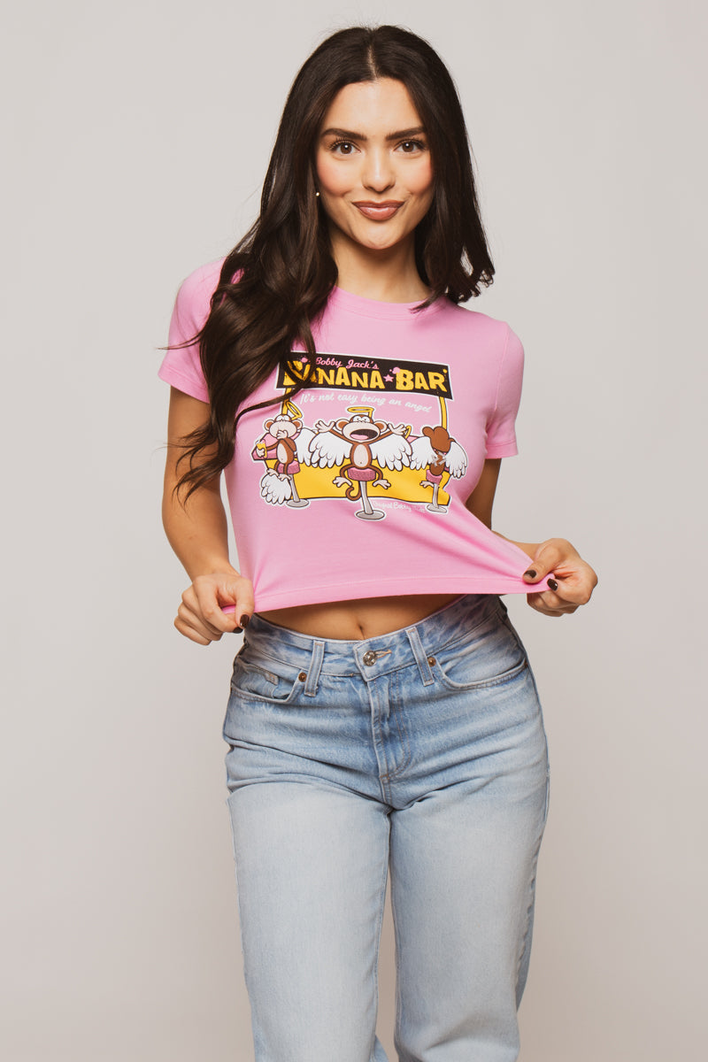 Banana Bar - Bobby Jack Baby Tee - Pink – Bobby Jack Brand