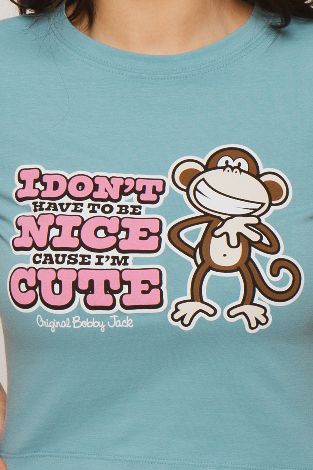 I'm Cute- Bobby Jack Baby Tee - Teal — image 3