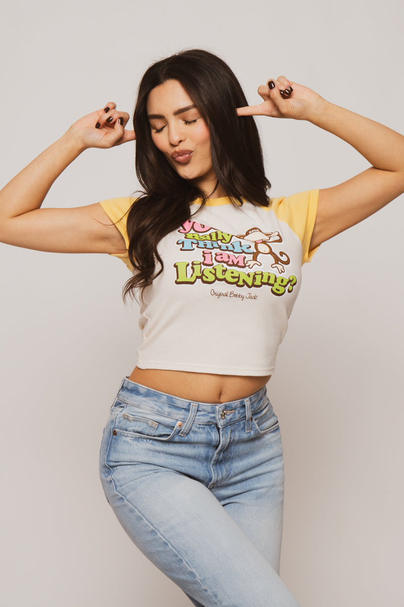 Really - Bobby Jack Crop Raglan Top - Yellow — image 4