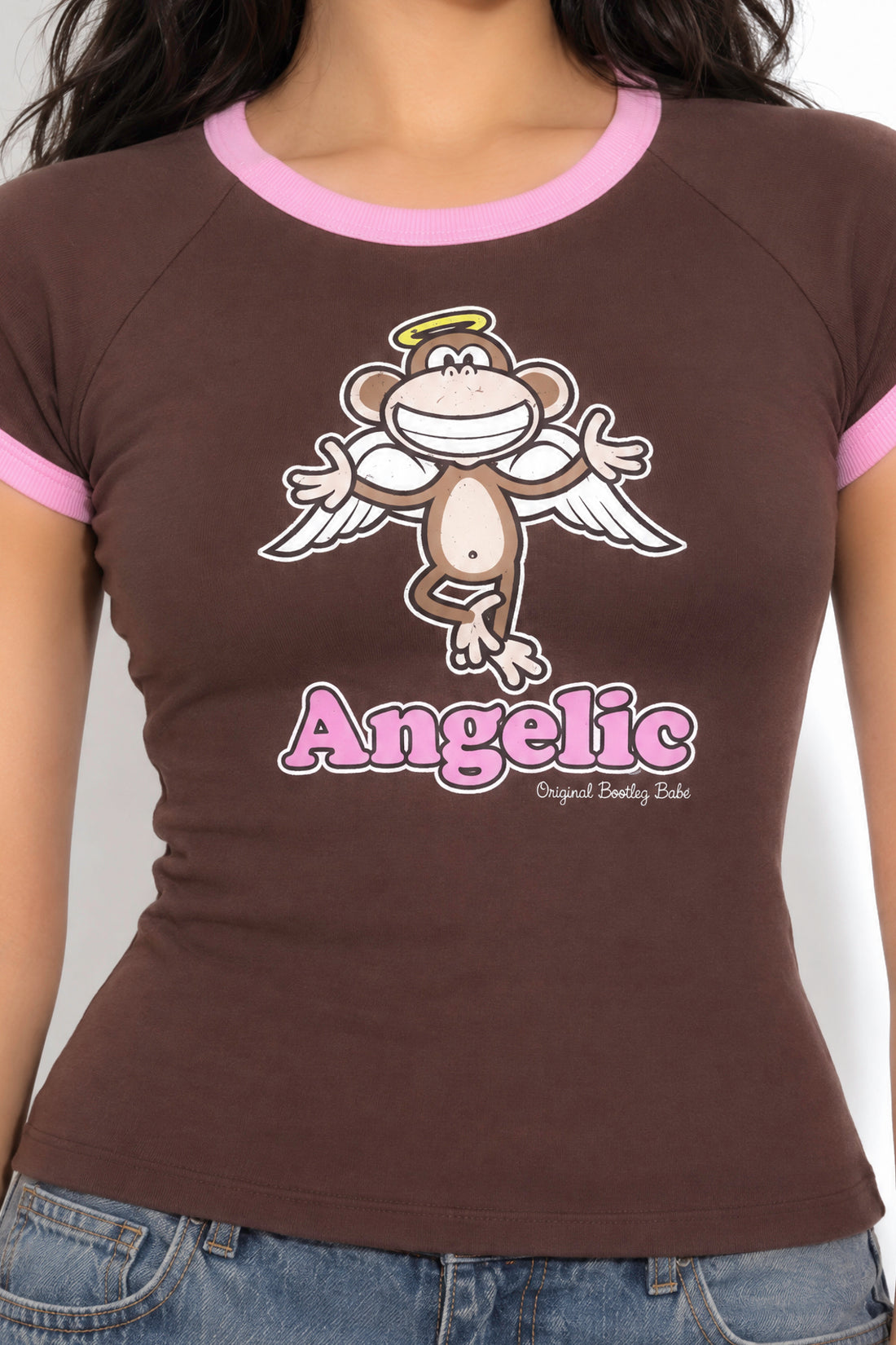Angelic - Bobby Jack RaglanTop (Front + Back Print) - Brown — image 3