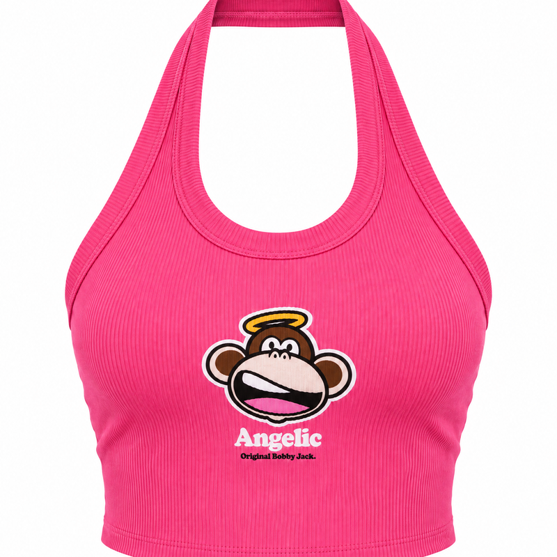 Angelic - Bobby Jack Halter Crop  Top - Pink
