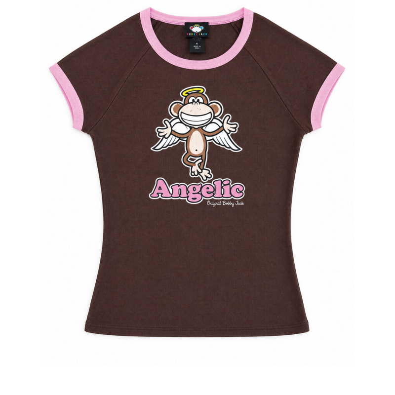 Angelic - Bobby Jack RaglanTop (Front + Back Print) - Brown