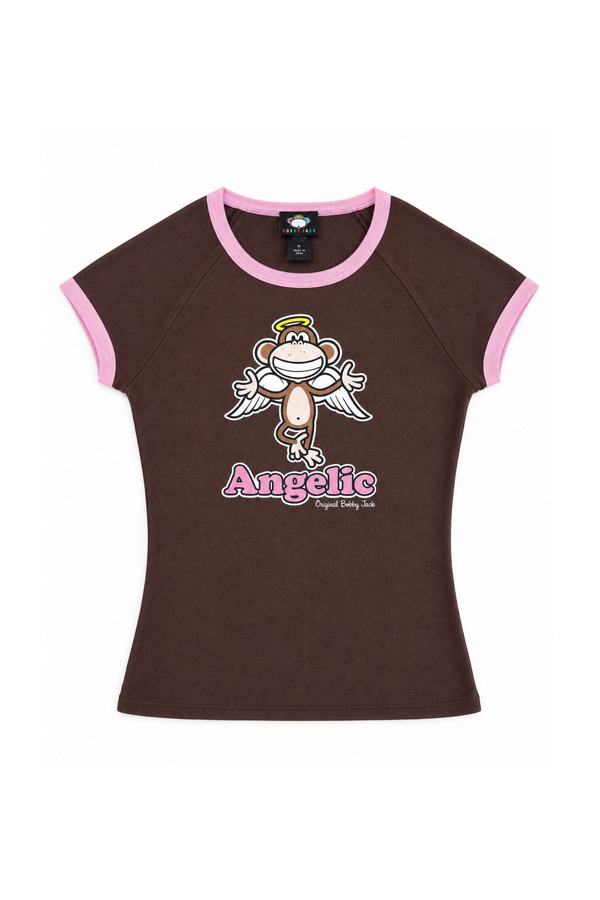 Angelic - Bobby Jack RaglanTop (Front + Back Print) - Brown