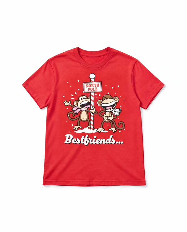Best Friends - Bobby Jack Holiday Boyfriend T-Shirt - Red