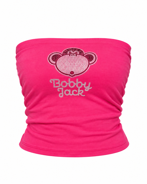BJ Logo - Bobby Jack Rhinestone Tube Top - Fuchsia