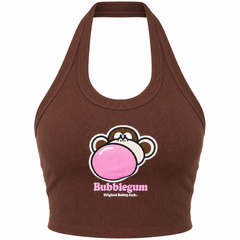 Bubblegum - Bobby Jack Halter Crop Top - Brown