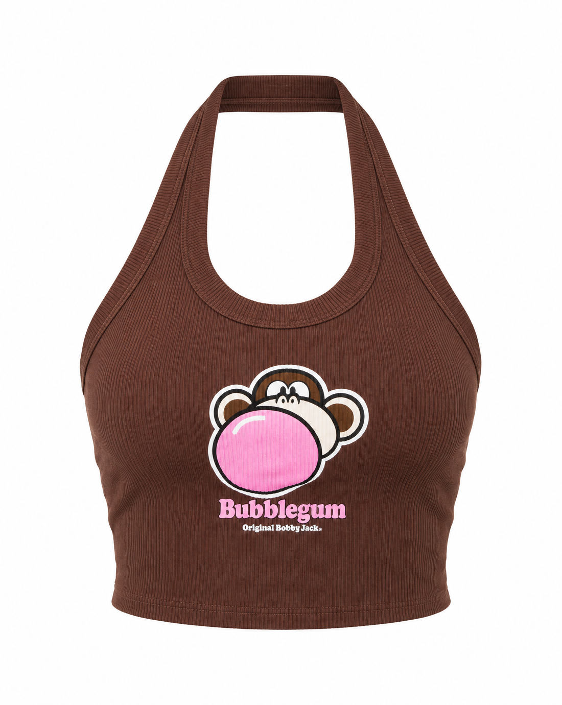 Bubblegum - Bobby Jack Halter Crop Top - Brown — image 1