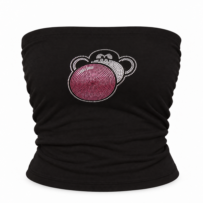 Bubble Head - Bobby Jack Rhinestone Tube Top - Black