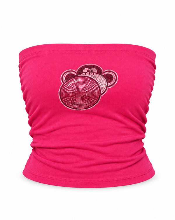 Bubble Head - Bobby Jack Rhinestone Tube Top - Fuchsia