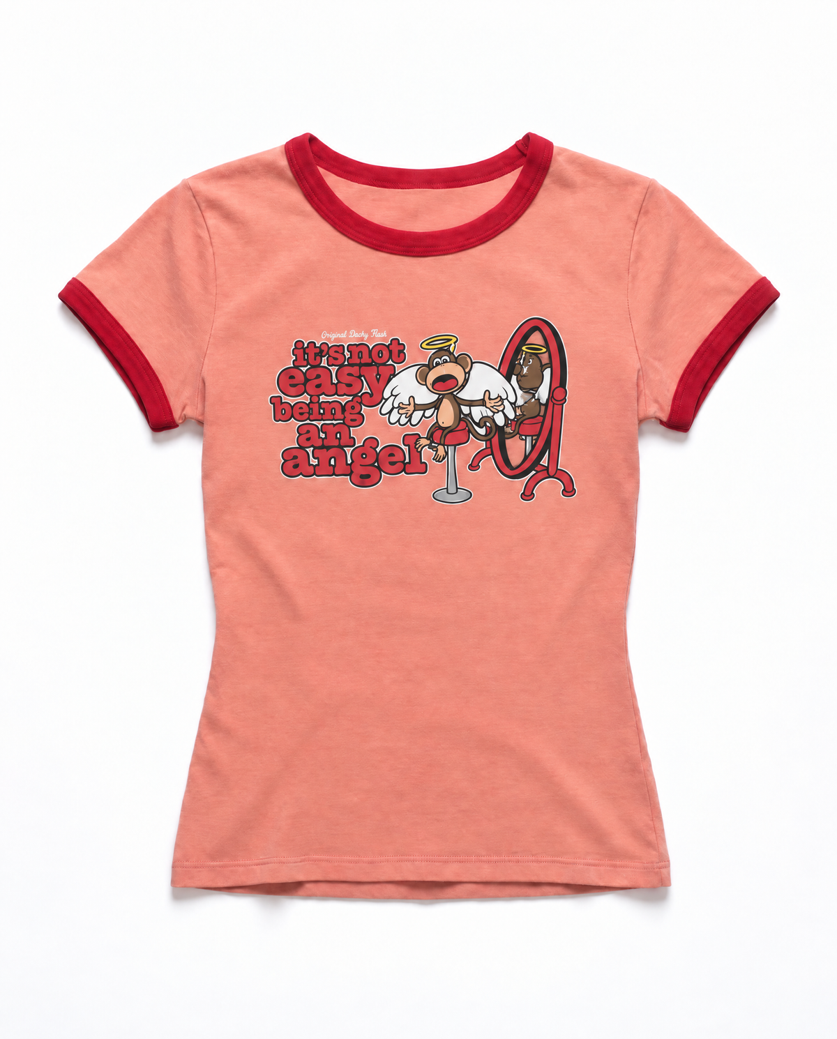 Being An Angel - Bobby Jack Ringer Top - Peach
