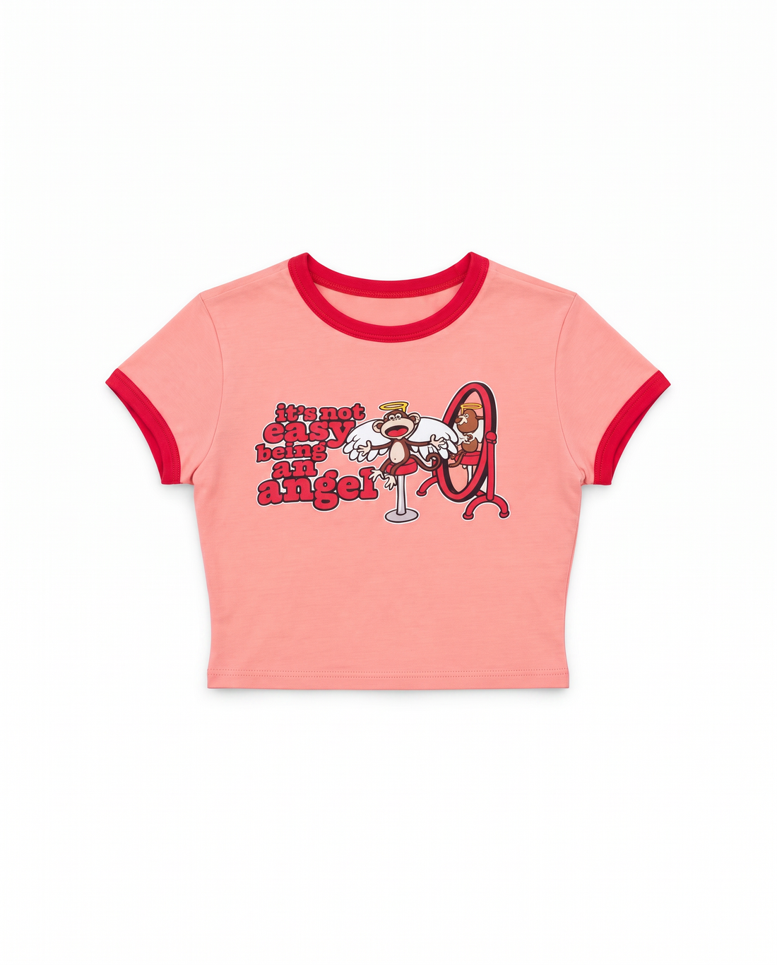 Being An Angel - Bobby Jack Crop Ringer Top - Peach — image 1