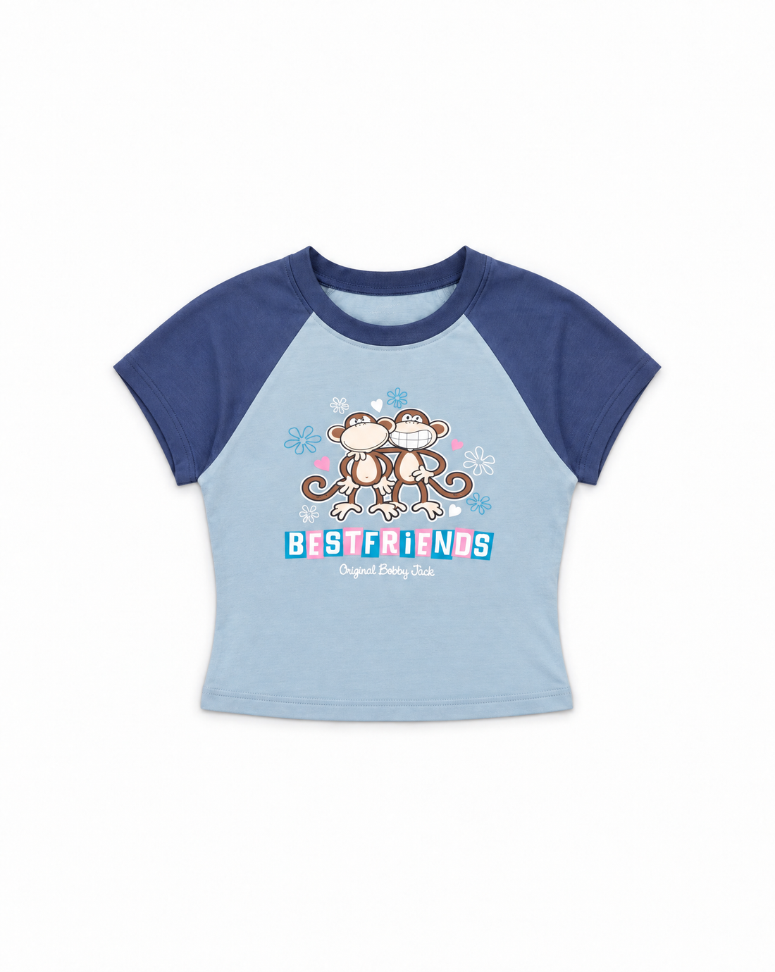 Best Friends - Bobby Jack Crop Raglan Top - Blue — image 1