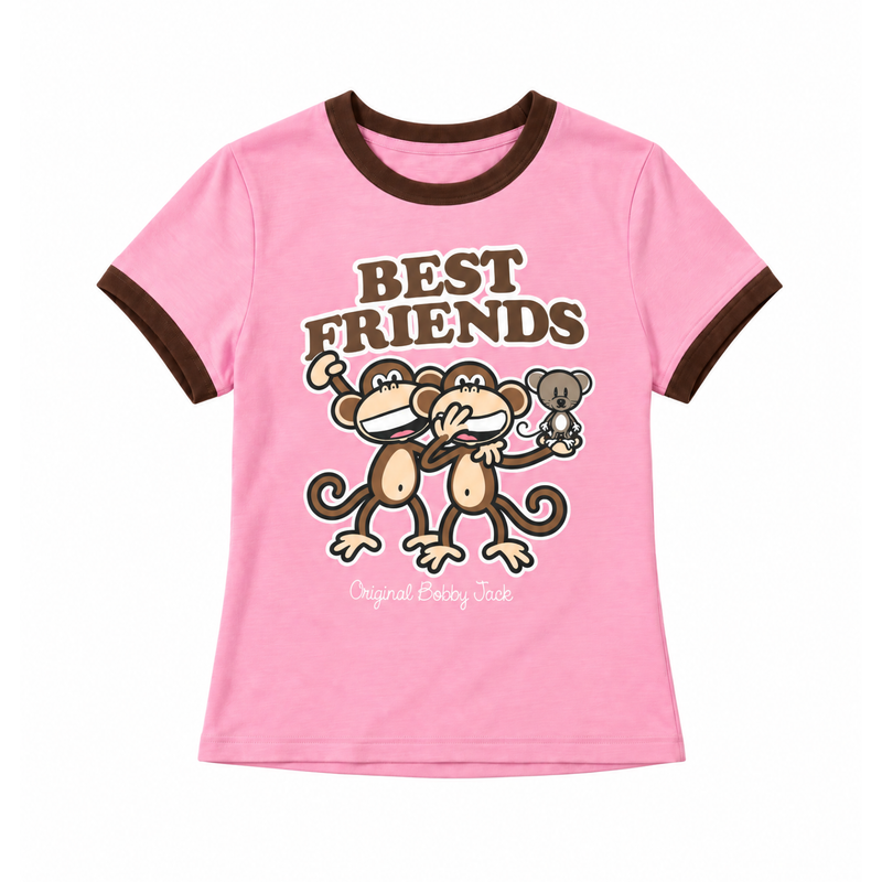 Best Friends - Bobby Jack Ringer Top - Pink