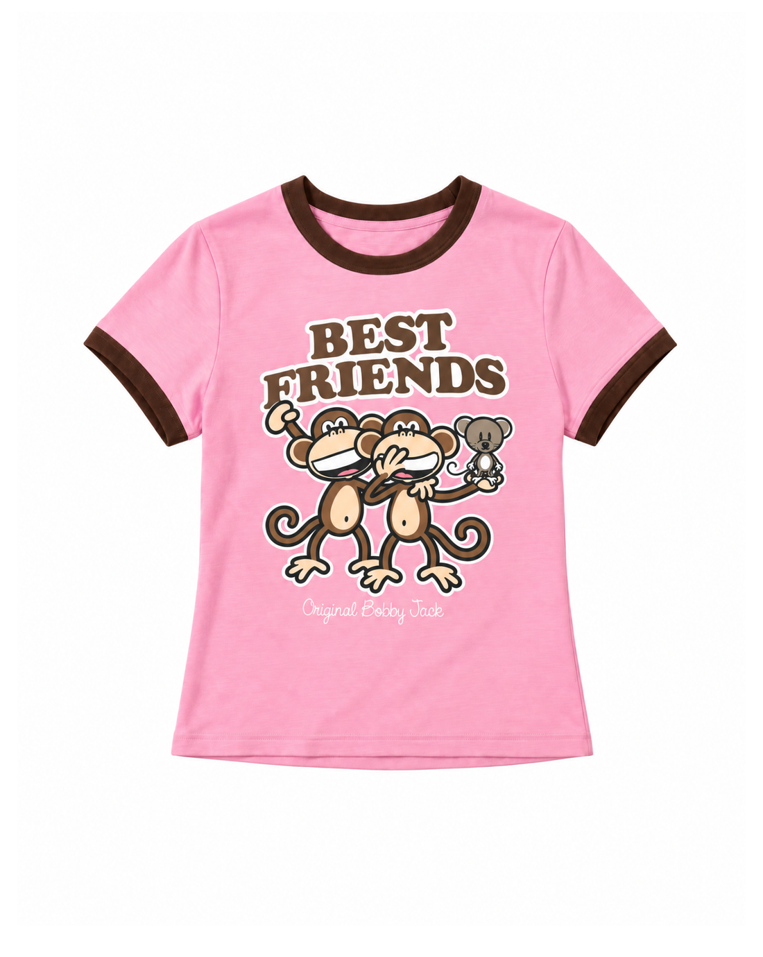 Best Friends - Bobby Jack Ringer Top - Pink — image 1
