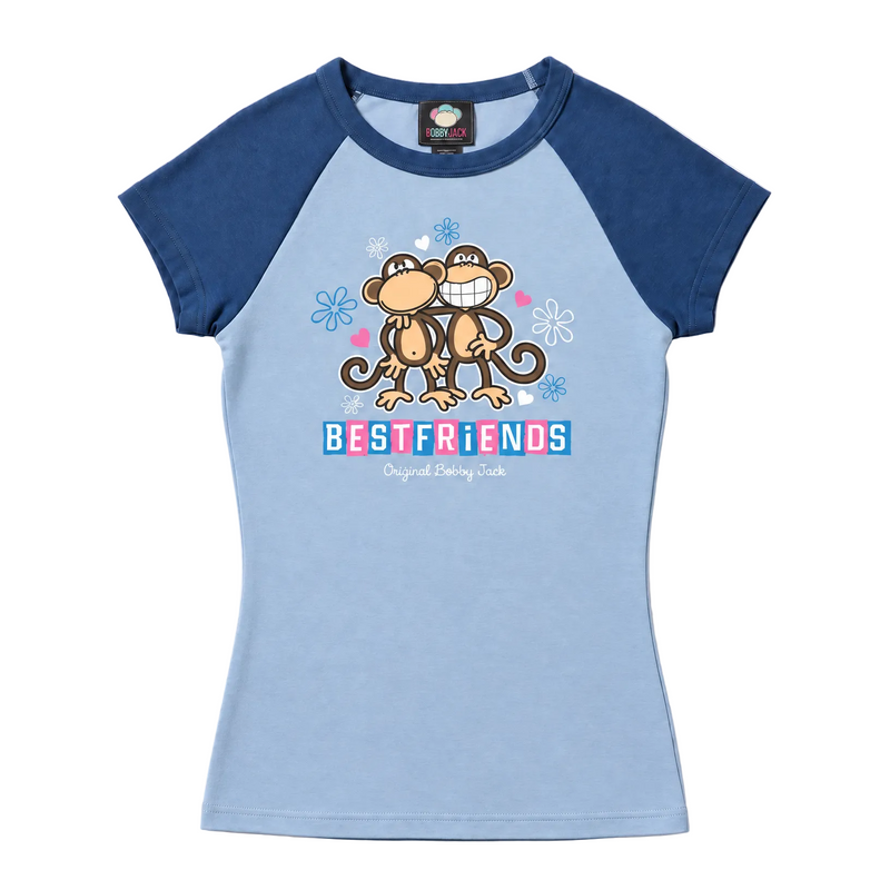Best Friends - Bobby Jack Raglan Top - Blue