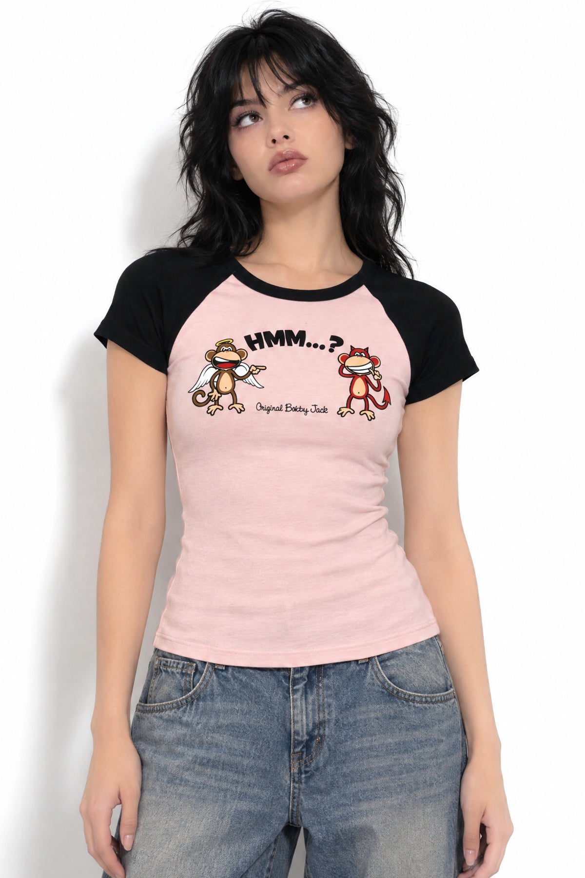 Angel Devil - Bobby Jack Raglan Top - Pink