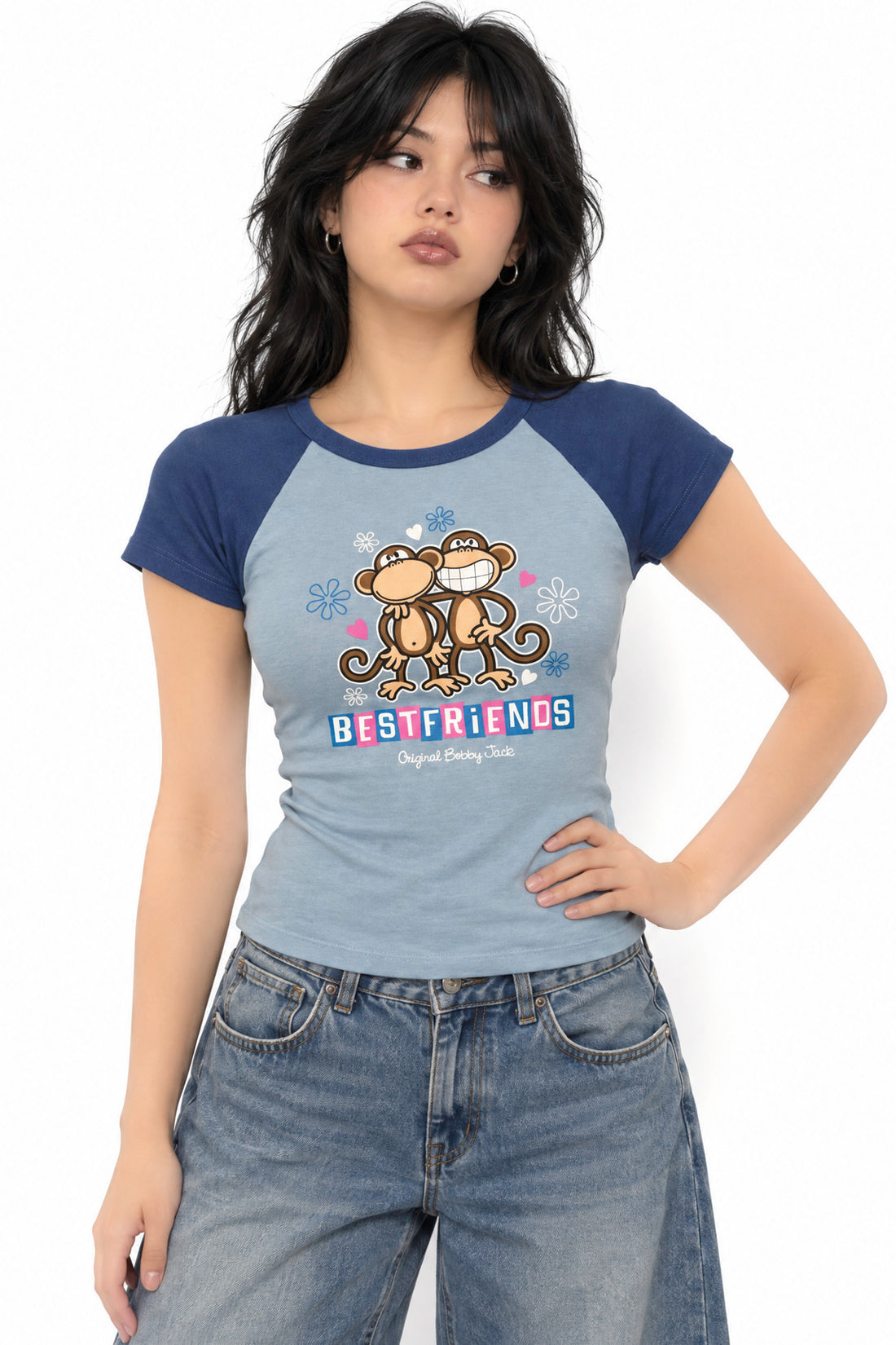 Best Friends - Bobby Jack Raglan Top - Blue — image 3