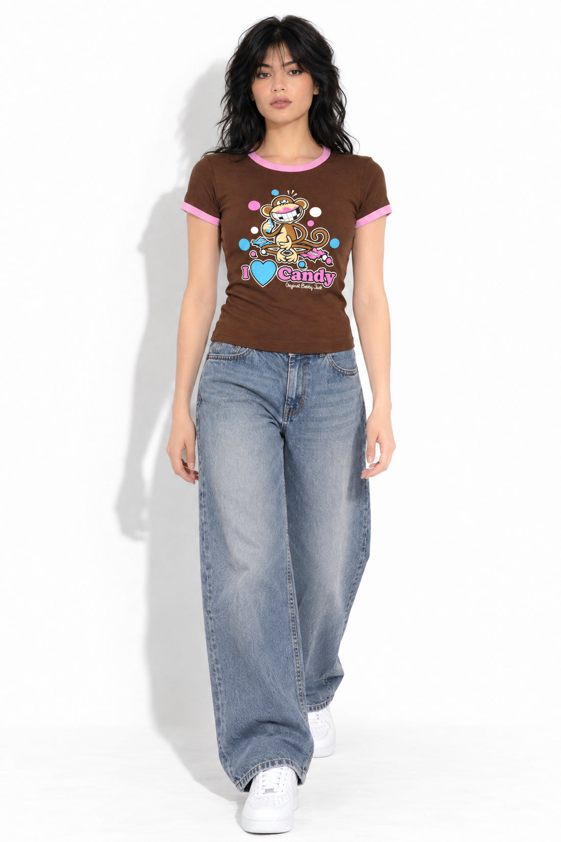 I Love Candy - Bobby Jack Ringer Top - Brown — image 3